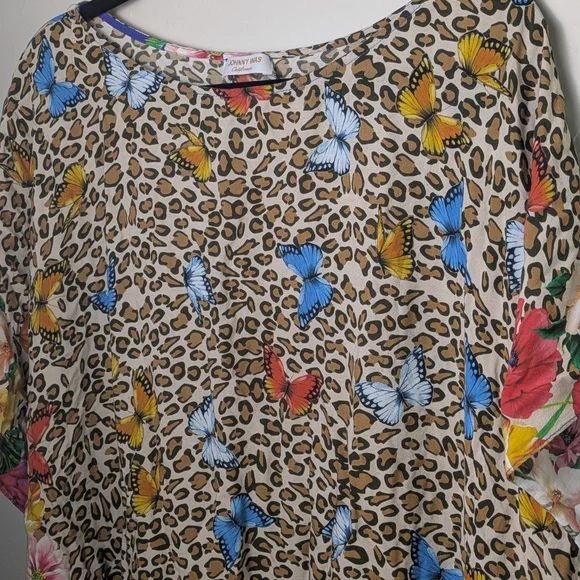 Johnny Was Fleur Kaftan Dress Flowy All Over Print Beach Fun Spring Coverup - Picture 3 of 8